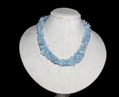 Bộ vòng cổ và lắc tay đá Aquamarine