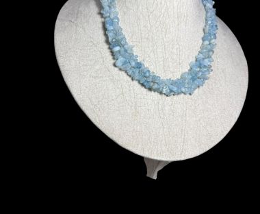 Bộ vòng cổ và lắc tay đá Aquamarine