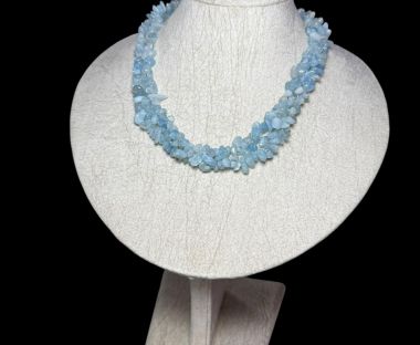 Bộ vòng cổ và lắc tay đá Aquamarine