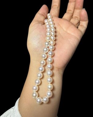Biểu Tượng Của Đẳng Cấp Thượng Lưu – Chuỗi Ngọc Trai Akoya Trắng Hồng Hoàn Hảo
