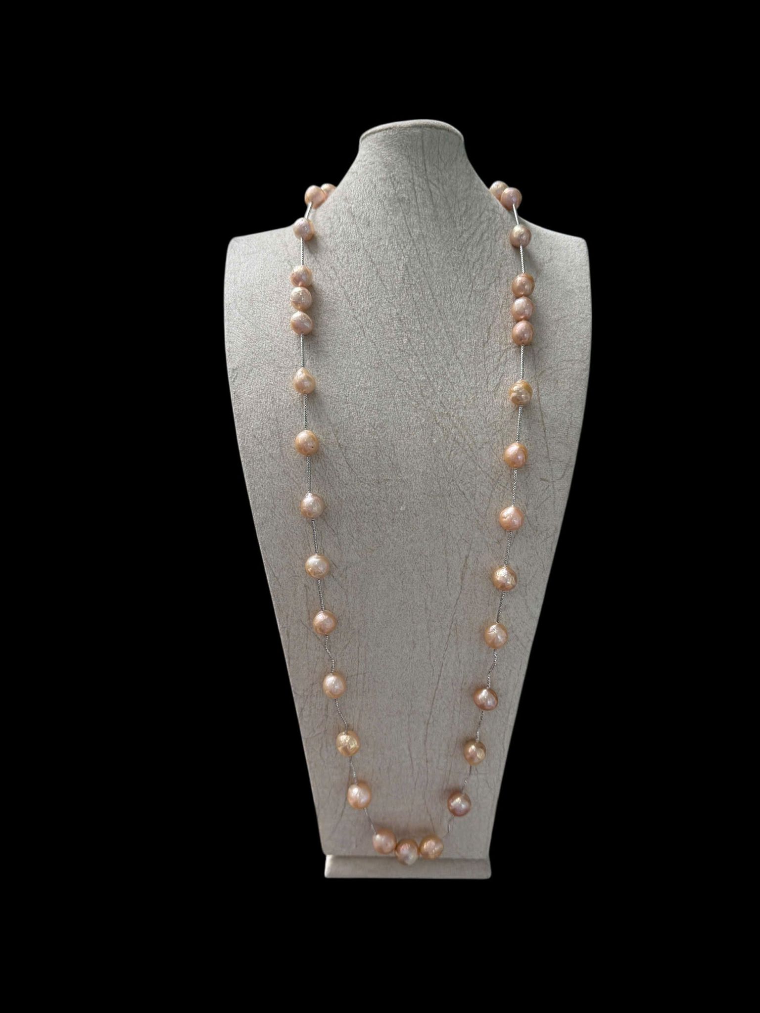 Ngọc trai Edison dáng Round Baroque cam