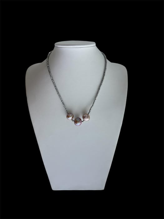 Dây chuyền ngọc trai nâu tím