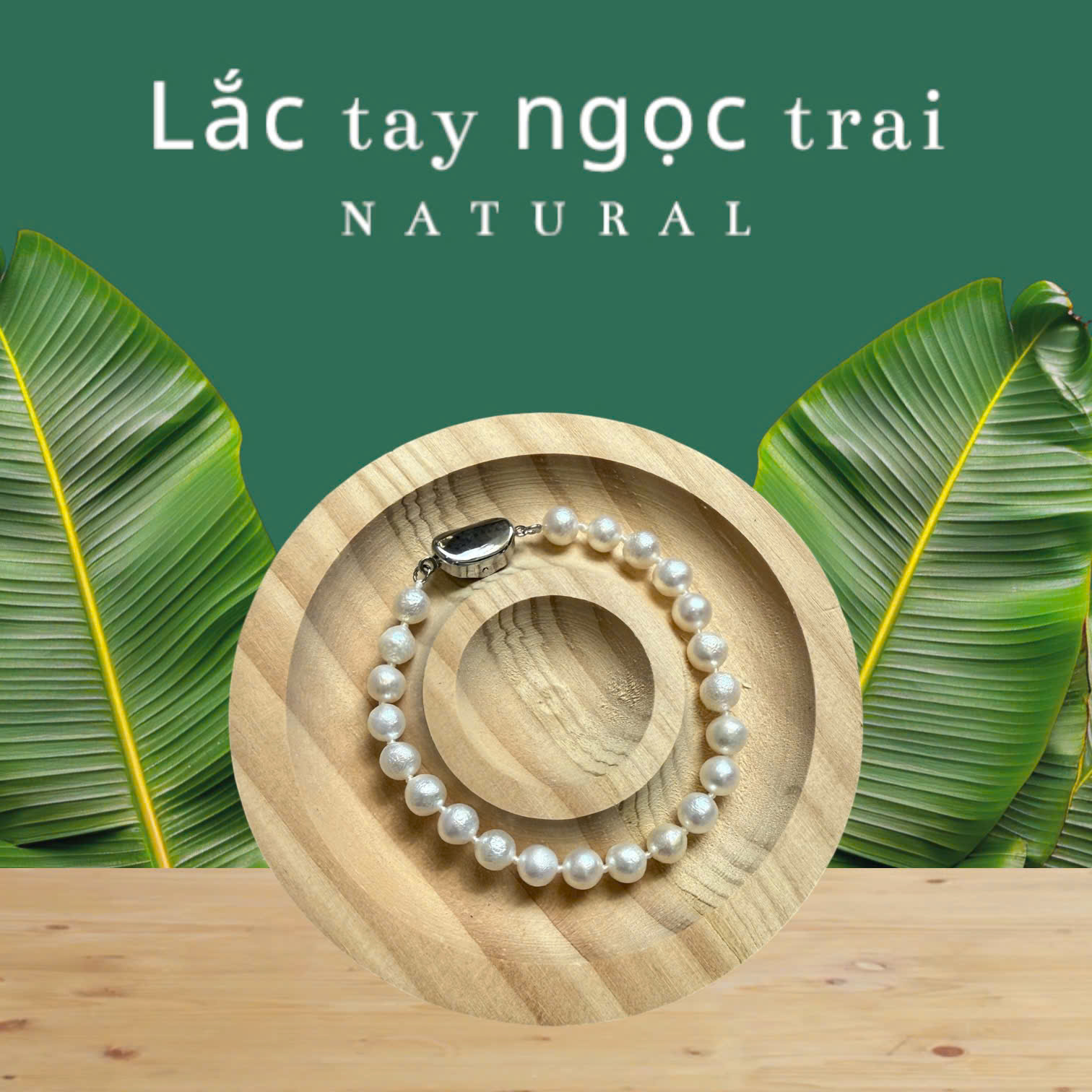 Sale: Lắc ngọc trai nước ngọt màu trắng tinh